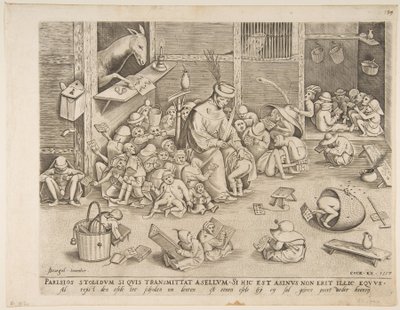 学校でのお尻、1557。 作： Pieter van der Heyden