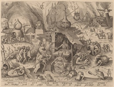 貪欲 作： Pieter van der Heyden after Pieter Bruegel the Elder