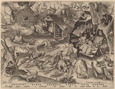 怠惰 作： Pieter van der Heyden after Pieter Bruegel the Elder