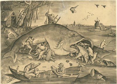 大きな魚は小さな魚を食べる 作： Pieter van der Heyden after Pieter Bruegel the Elder