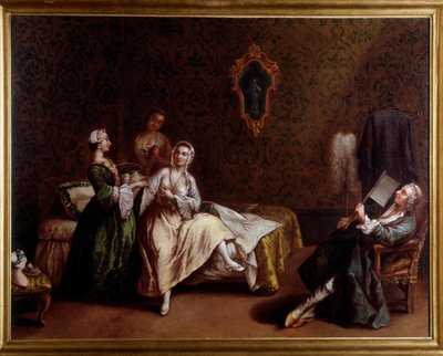 婦人の目覚め（絵画、1740年頃 作： Pietro (after) Longhi