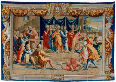 アナニアの死を描いた17世紀のタペストリー 作： Pietro 1579 1669 Fevère