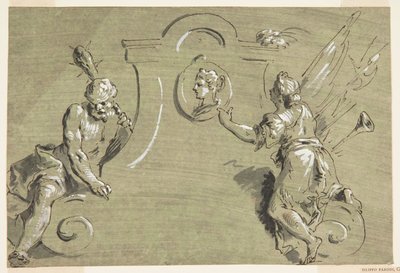 塗装装飾の一部のプロジェクト 作： Pietro Antonio Novelli