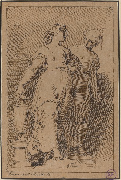 二人の若い女性 作： Pietro Antonio Novelli