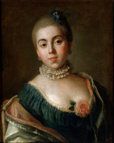 伯爵夫人アンナゴリチナの肖像、バロネスストロガノヴァ、1759。 作： Pietro Antonio Rotari