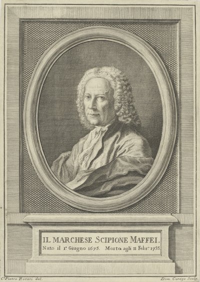 詩人Scipione Maffei 1675-1755の肖像、c。 1750。 作： Pietro Antonio Rotari