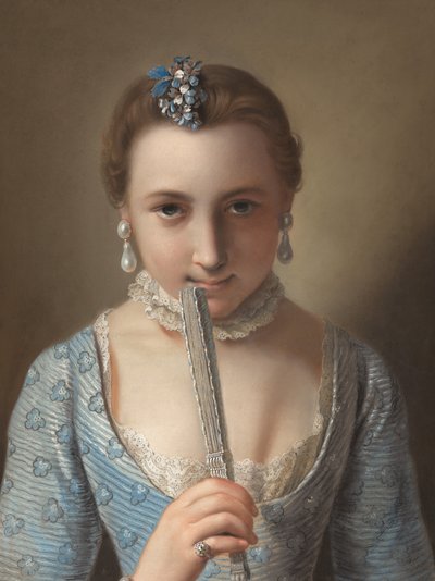 扇子を持つ若い女性 作： Pietro Antonio Rotari
