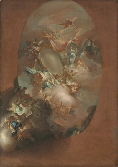 ナポリの王と女王、フェルディナンド4世とマリアカロライナの神格化に関する研究c。 1781年。 作： Pietro Bardellino