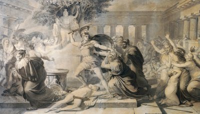 Morte de Príamo, de Pietro Benvenuti (1769-1844), impressão de pintura de 1811 作： Pietro Benvenuti