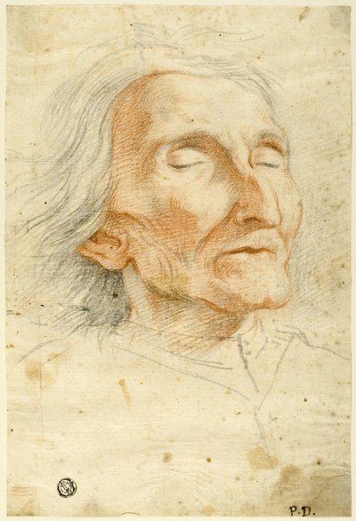 目を閉じた老人の顔 作： Pietro Dandini