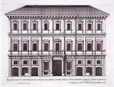 ローマのパラッツォディローマのパラッツォグラッツィオーリ、サンマルコ広場、パートII、1670年代 作： Pietro Ferrerio