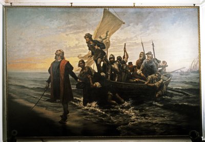 コロンブスのアメリカ上陸1492. 作： Pietro Gabrini