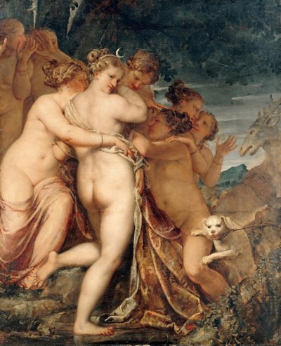 ダイアナとアクテオン、カリフォルニア州。 1600年。 作： Pietro Liberi