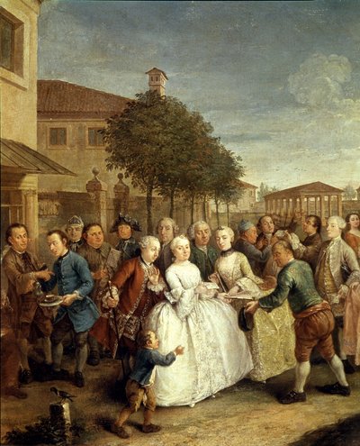 Uma festa na Villa Widmann, c.1750 (óleo sobre tela) 作： Pietro Longhi