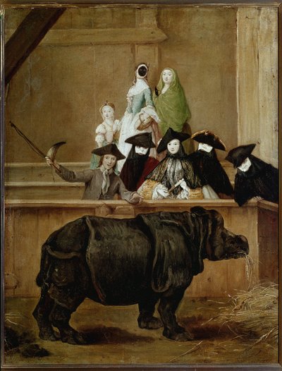 クララの展覧会、インドサイ（油彩・キャンバス 作： Pietro Longhi