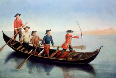 弓矢で野生の鴨を狩る 作： Pietro Longhi