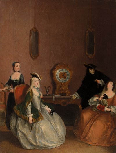 室内シーン - 仮面パーティー 作： Pietro Longhi