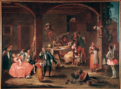 La merenda in campagna（田舎のおやつ） Pietro Longhi（1702-1785）による絵画 1750年頃 薄手 96x131 cm Venice, Ca