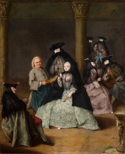 中庭での仮面パーティー 作： Pietro Longhi