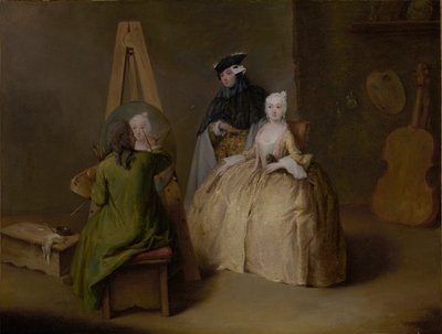 彼のスタジオの画家、1741〜4年 作： Pietro Longhi