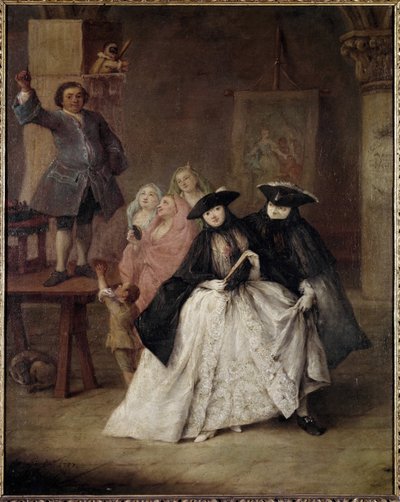 ピエトロ・ロンギ（1702-1785）の絵画、油彩・キャンバス、62x50 cm 作： Pietro Longhi