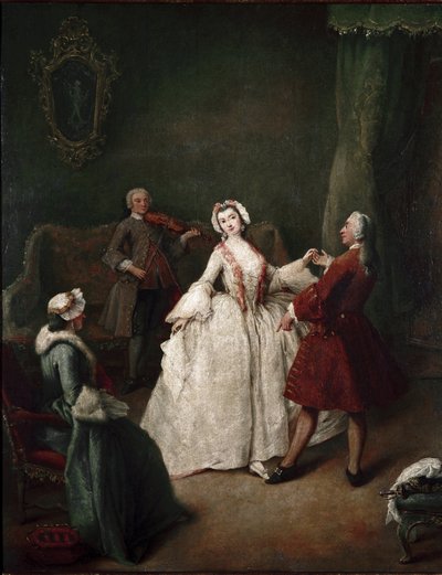 ダンス・レッスン」（油彩・キャンバス、1741年頃 作： Pietro Longhi
