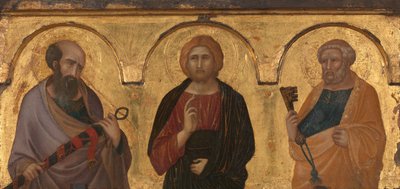 聖パウロとペテロの間のキリスト 1320年頃（絵画） 作： Pietro Lorenzetti