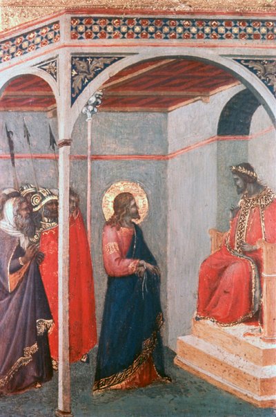 ピラトの前のキリスト、c1306-1348 作： Pietro Lorenzetti