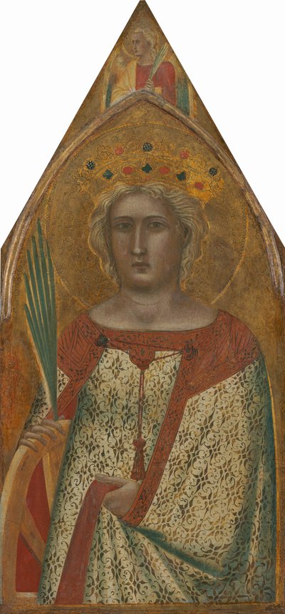 アレクサンドリアの聖カタリナ、天使 [右パネル]、おそらく 1340 年。 作： Pietro Lorenzetti