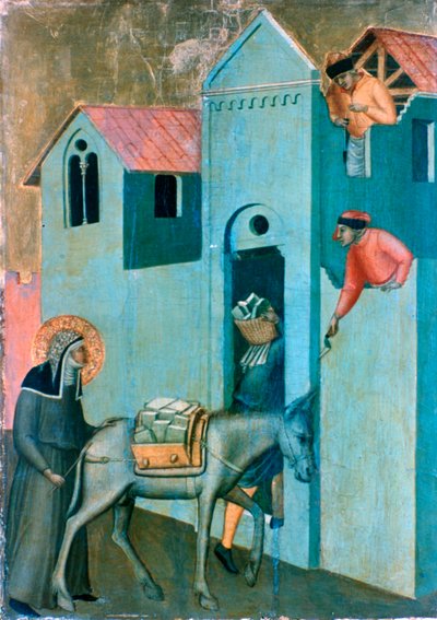 祝福された謙虚さと彼女の生涯からの11の物語、詳細、c1306-1348 作： Pietro Lorenzetti