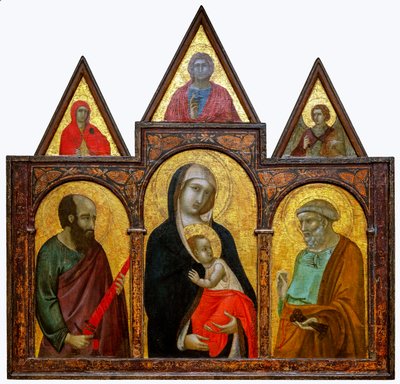 聖母パウロとピーターとの聖母子、1310-20 作： Pietro Lorenzetti