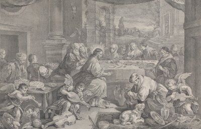 カナの結婚式で水をワインに変えるキリスト、1743-63年。 作： Pietro Monaco