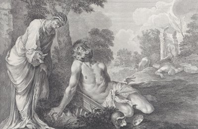 妻に叱られるヨブ、1730～39年。 作： Pietro Monaco