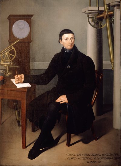 バルナバ・オリアーニ、天文学者 (1752 - 1832) の肖像 N. カルドゥッチ画。 19世紀の絵画. 作： Pietro Narducci
