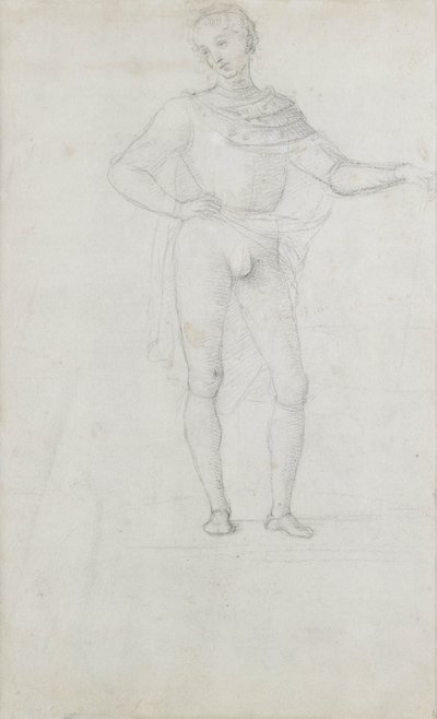 東方の三博士（黒チョーク）を崇拝する人物の研究 作： Pietro Perugino