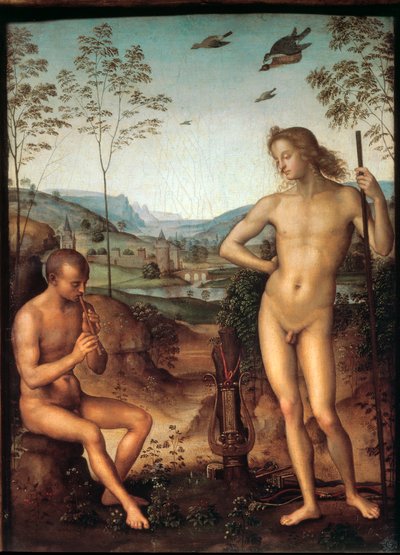 アポロとマルシアス 作： Pietro Perugino