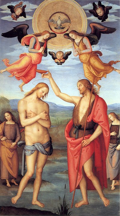キリストのバプテスマ、c。 1512 作： Pietro Perugino