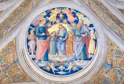 悪魔に誘惑されたキリスト 作： Pietro Perugino