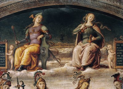 不屈と節制」詳細（フレスコ画 作： Pietro Perugino