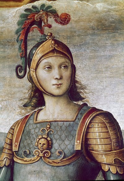 ホラティウス・コクレス、強さと節制の詳細（フレスコ画 作： Pietro Perugino