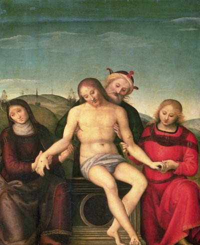 ピエタ、1497年（盤上のテンペラと油） 作： Pietro Perugino