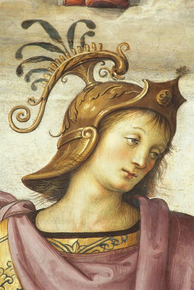 プブリウス・スキピオ、ペルジーノ（1450年頃～1523年）作、イタリア、ウンブリア州ペルージャのプリオーリ宮殿のカンビオ大学の謁見の間のフレスコ画、15世紀から16世紀にかけて 作： Pietro Perugino