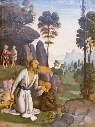 悔い改めの聖ヒエロニムス 作： Pietro Perugino