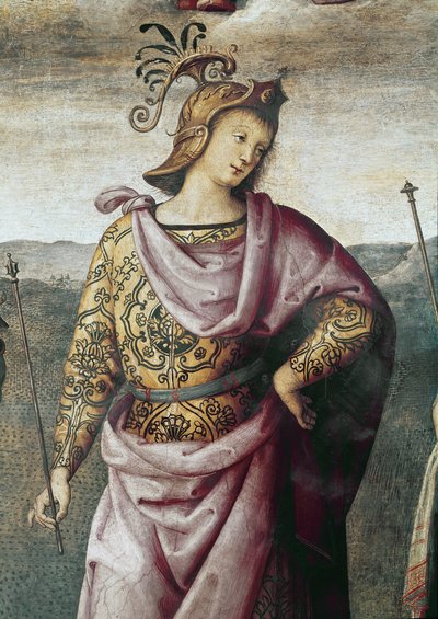 スキピオ・アフリカヌス、強さと節制の詳細（フレスコ画 作： Pietro Perugino