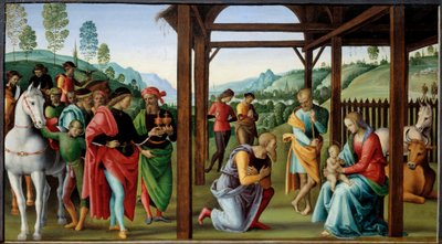 ピエトロ・ヴァヌッチ・ディット・イル・ペルジーノの「マギの礼拝」の絵（ペルジーノの絵 作： Pietro Perugino