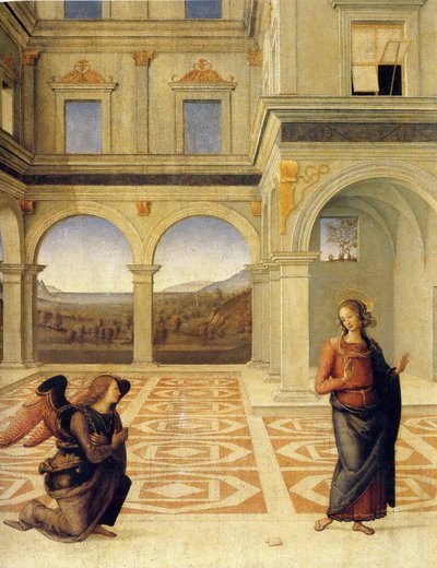 受胎告知、1498年頃 作： Pietro Perugino