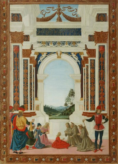 セントバーナードの癒しのワンダーc。 1473年 作： Pietro Perugino