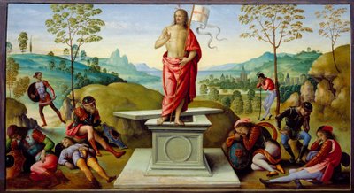 クライストチャーチの復活。ピエトロ・ディ・クリストフォロ・ヴァヌッチ・ディット・レ・ペルギン（1448-1523年）Pietro di Cristoforo Vannucci dit Le Perugin 作： Pietro Perugino