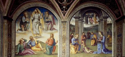変身と降誕 作： Pietro Perugino