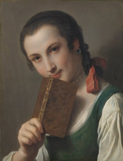 本を持つ若い女性 作： Pietro Antonio Rotari